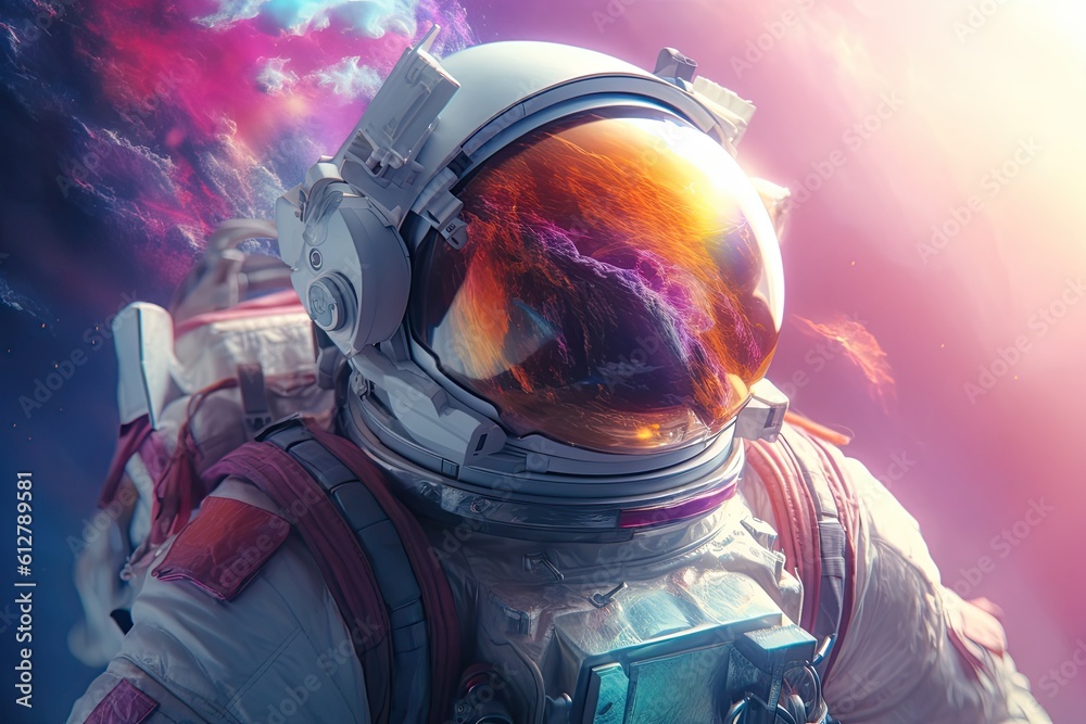 Astronaut Exploring the Universe: A Stunning Sci-Fi Fantasy for Wallpaper or Background: Generative AI