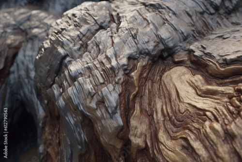 A close-up of a natural surface, such as a tree trunk or rock formation, with unique and interesting patterns, Generative AI
