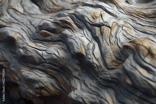 A close-up of a natural surface, such as a tree trunk or rock formation, with unique and interesting patterns, Generative AI