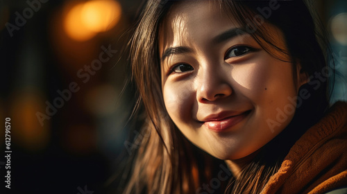 Stunning Portrait of a Graceful Asian Beauty. Generative AI