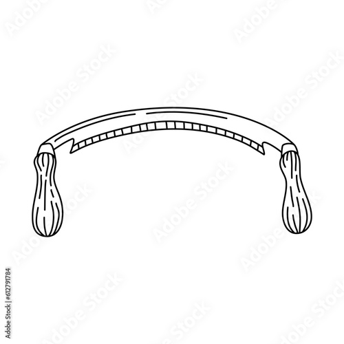 Drawknife outline hand drawn doodle icon. Vector illustration