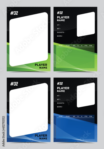 Sport player trading card frame border template