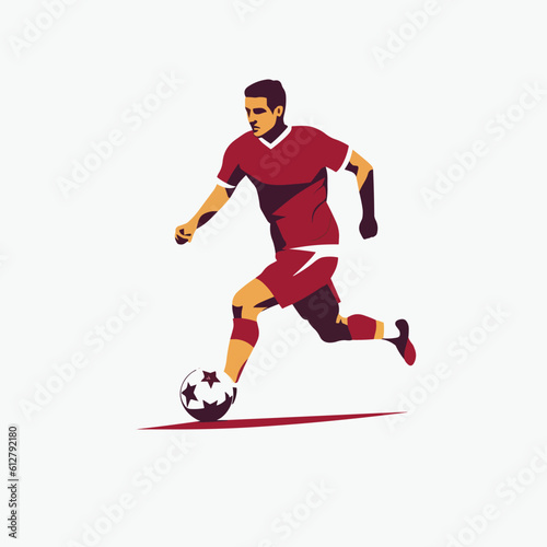 Soccer player vector isolated on white