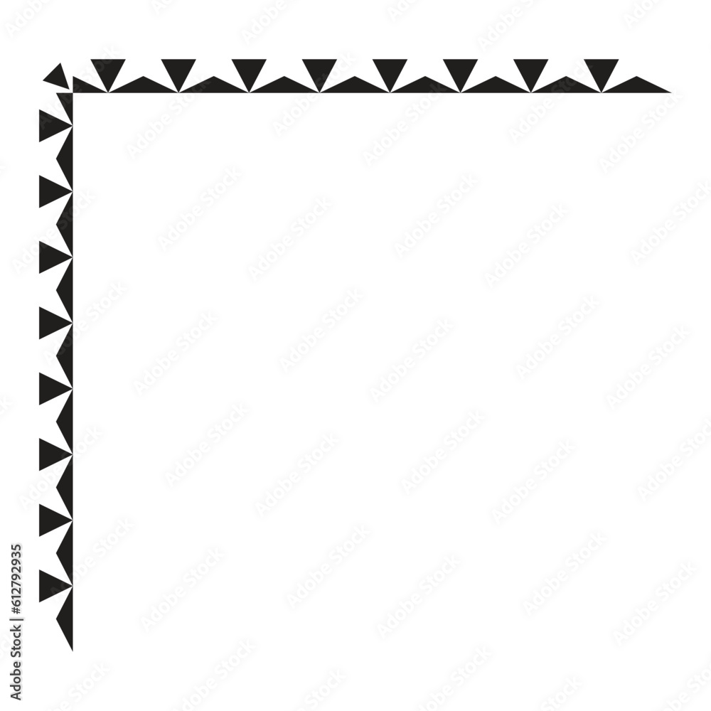 Corner Frame border shape icon for decorative vintage doodle element for design in vector illustration