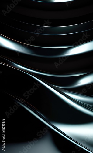 Shiny metallic wavy black, dark color tone background.