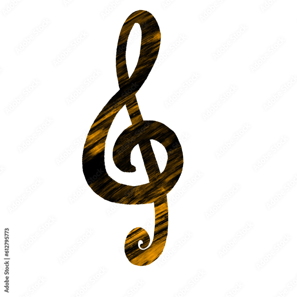 Obraz premium Treble Clef music note lined design