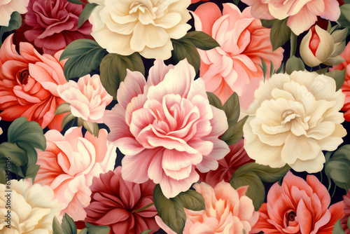 leaf art summer flower fabric drawing spring textile pattern wallpaper. Generative AI.