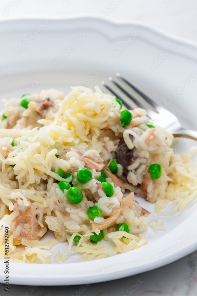 Czech risotto with poutry meat and green peas Czech risotto with poutry meat and green peas