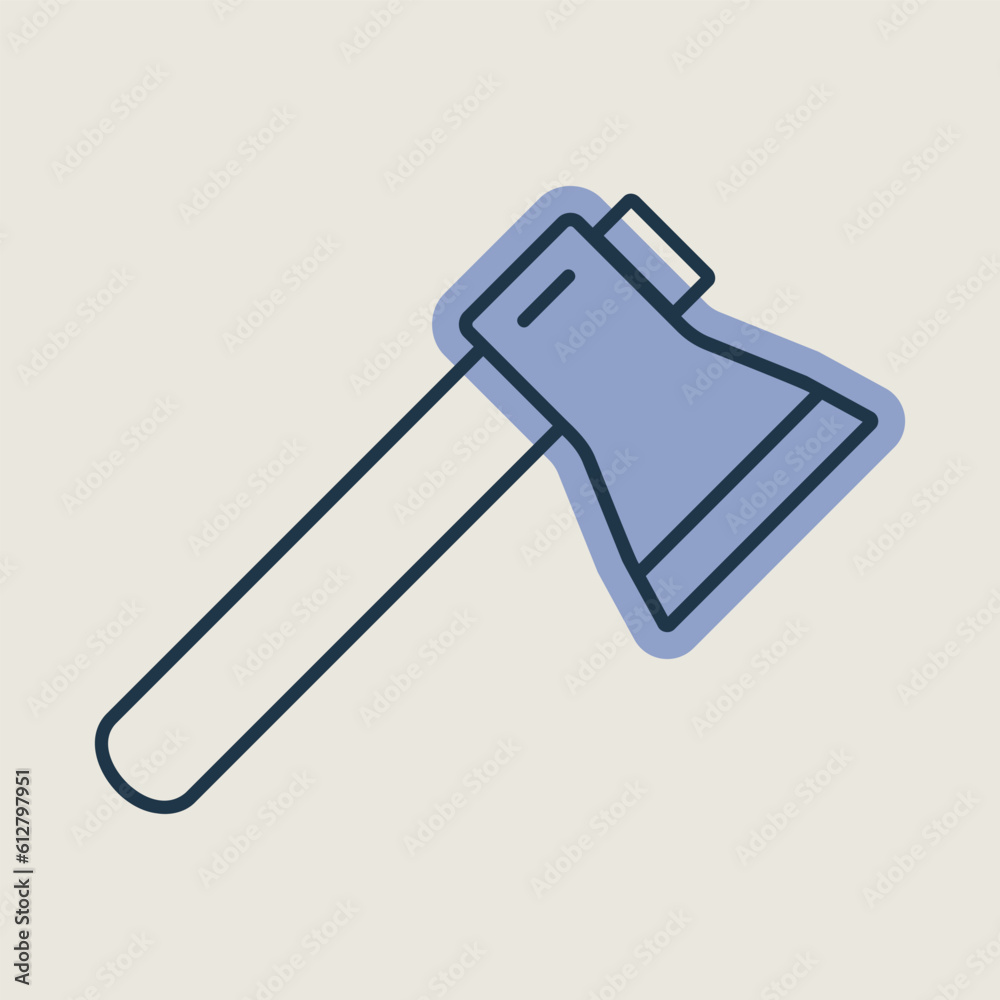 Axe or hatchet vector icon. Camping sign Axe or hatchet vector icon. Camping sign
