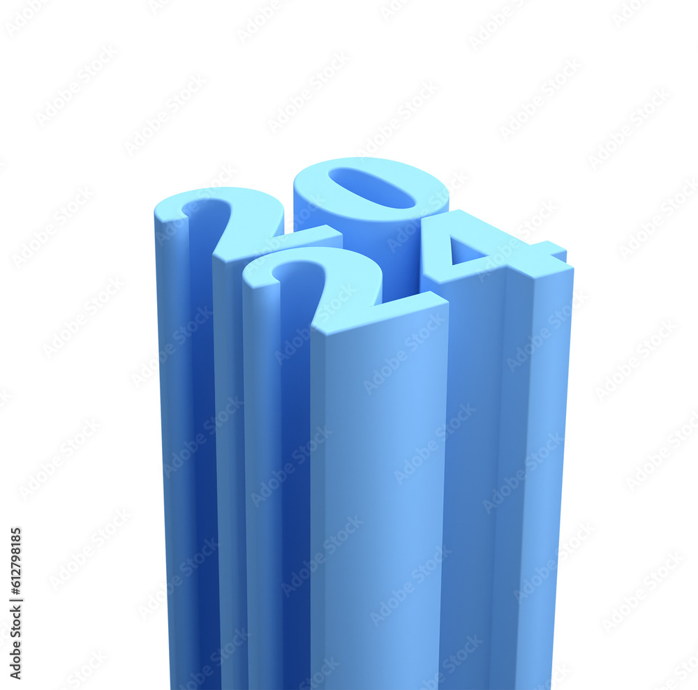Happy New Year christmas 2024 with shiny 3D blue numbers isolated transparent png. Holiday celebration design. Premium element for posters, banners, calendar and greeting card Happy New Year christmas 2024 with shiny 3D blue numbers isolated transparent png. Holiday celebration design. Premium element for posters, banners, calendar and greeting card