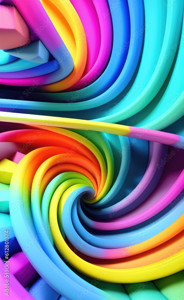 Obraz premium Vivid multi colored gradient background, banner design with 3d effect.