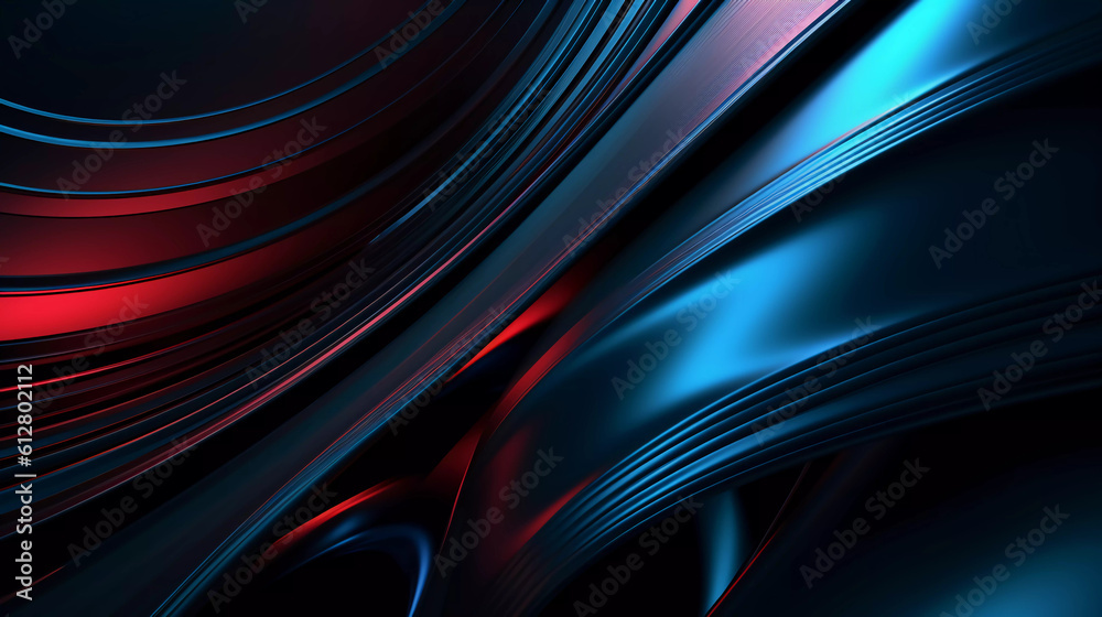 Abstract blue background with geometric dynamic glowing diagonal lines. Modern technology background, graphic for business, corporate, brochure, banner, cover or poster, Generative AI. Abstract blue background with geometric dynamic glowing diagonal lines. Modern technology background, graphic for business, corporate, brochure, banner, cover or poster, Generative AI.