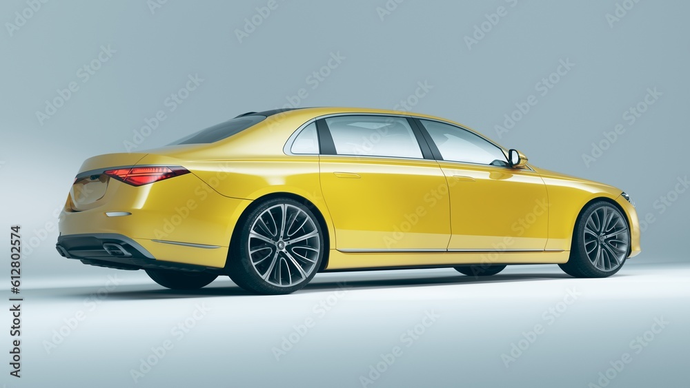 3D rendering of a brand-less generic concept car