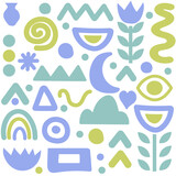 Seamless pattern abstract pieces modern vector