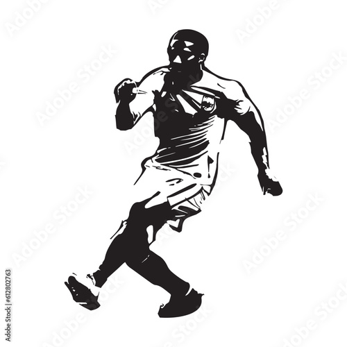 Illustration of a football player silhouette..