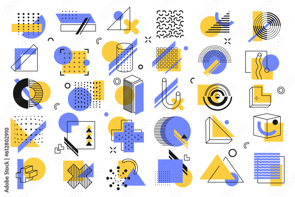 Set of abstract vector geometric shapes isolated Set of abstract vector geometric shapes isolated