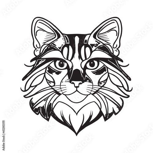 Illustration of a cat's face silhouette