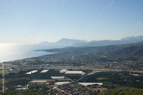 The view from Calis mountain, the mountain between Kemer and Camyva, Turkey photo
