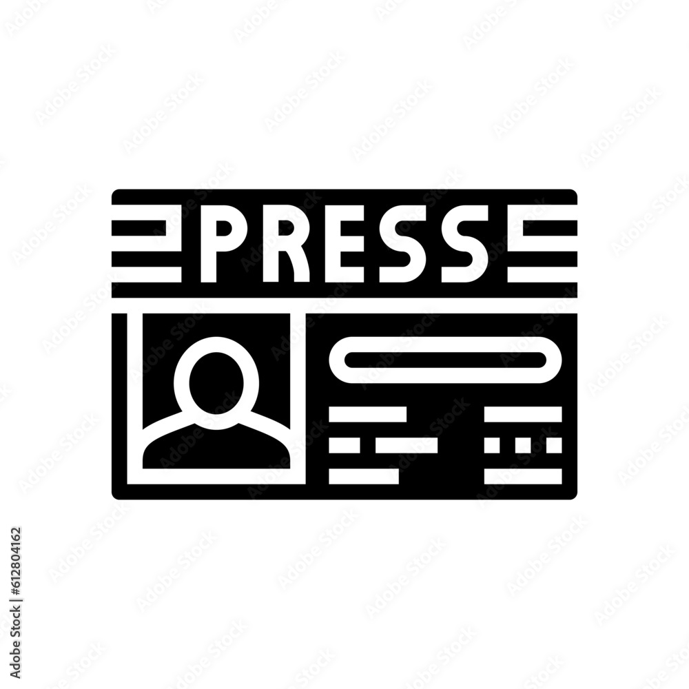 press pass news media glyph icon vector. press pass news media sign. isolated symbol illustration press pass news media glyph icon vector. press pass news media sign. isolated symbol illustration