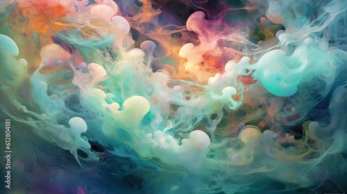 Wallpaper, Colorful abstract - Ethereal Aquatic Dreamscape: Abstract Underwater Ballet 