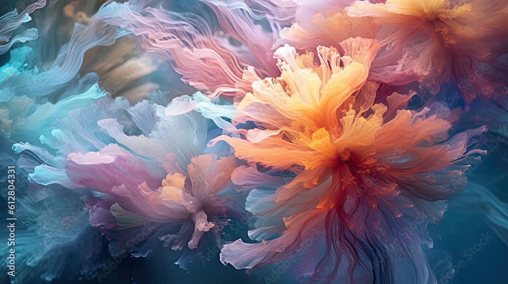 Wallpaper, Colorful abstract - Ethereal Aquatic Dreamscape: Abstract Underwater Ballet 