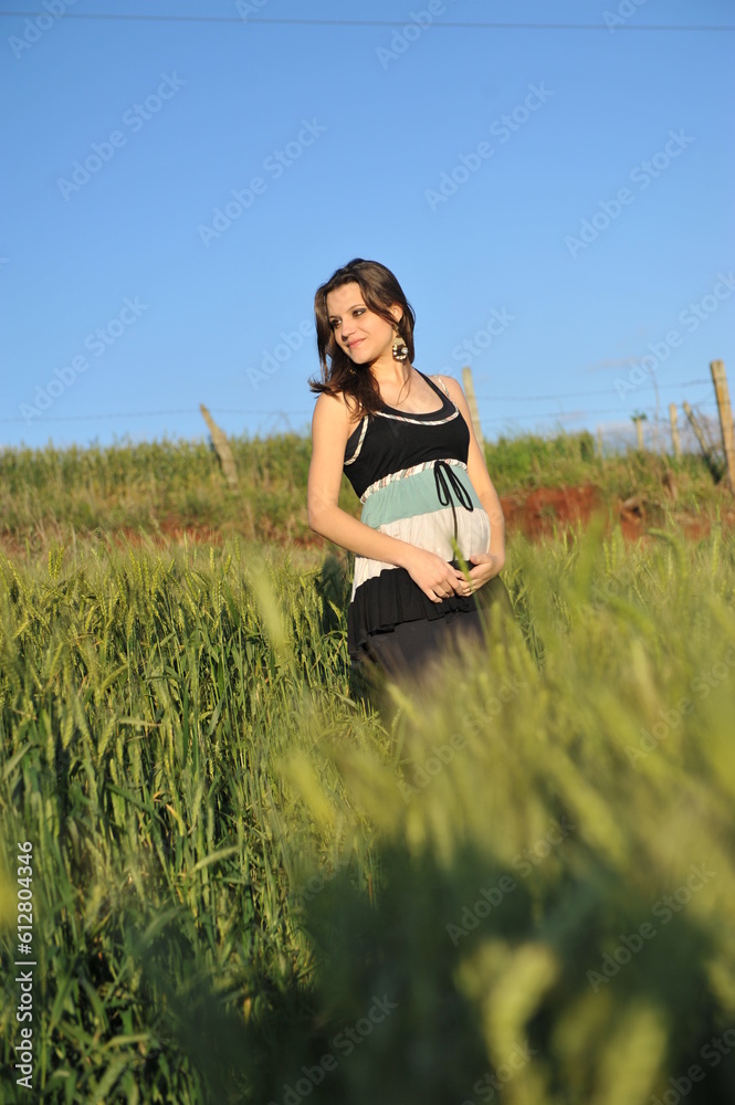 mulher gestante em campo de trigo, maternidade com amor mulher gestante em campo de trigo, maternidade com amor