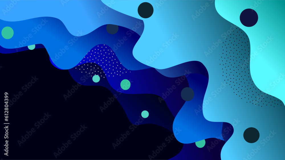 Dark ocean waves and island glowing gradient abstract background