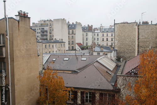 The view from the window in typical district of Paris, France 