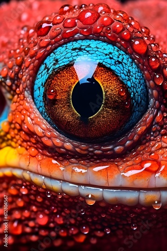 close up of a red eye 
