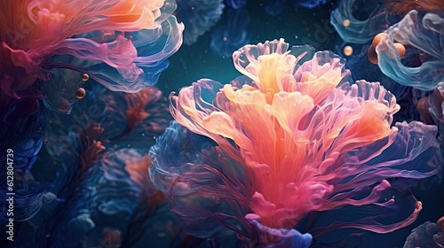 Wallpaper, Colorful abstract - Ethereal Aquatic Dreamscape: Abstract Underwater Ballet  © Matthew