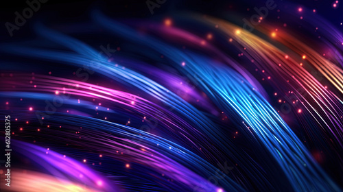 Abstract colorful fiber optic cables