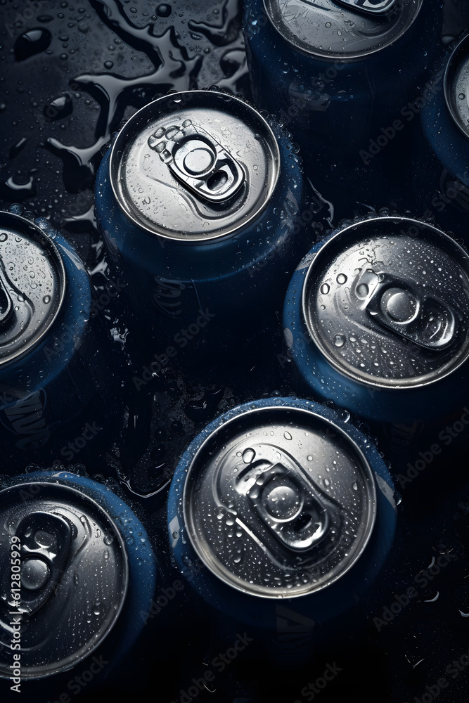 beer can and soda top view, generative AI beer can and soda top view, generative AI