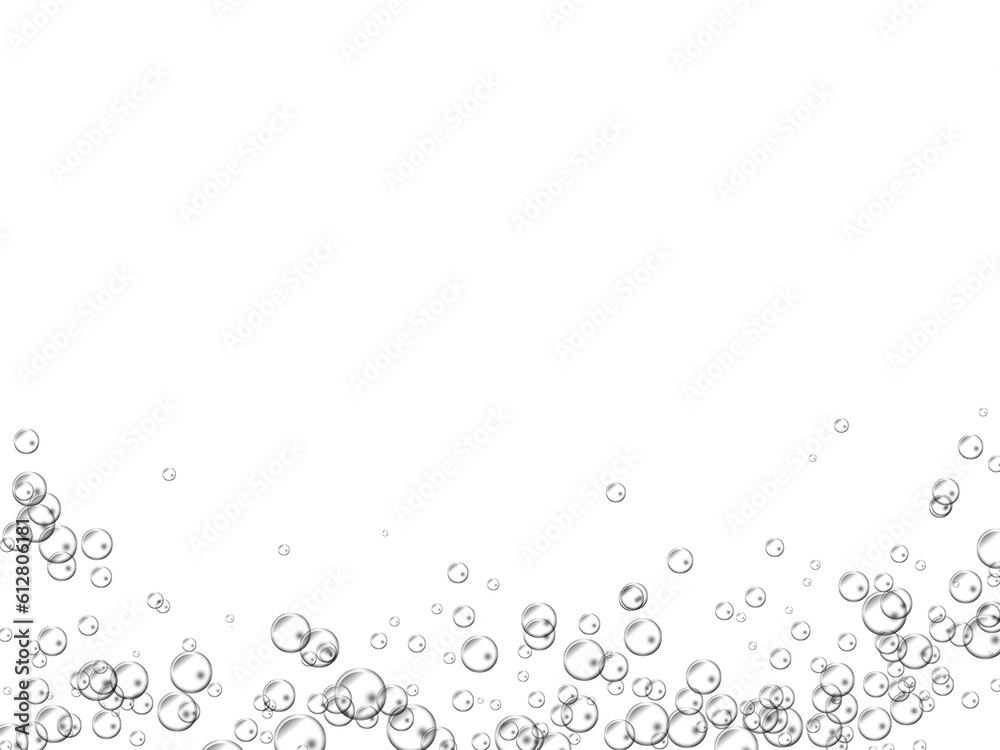 Underwater Sparkling Air Bubbles Frame Border Underwater Sparkling Air Bubbles Frame Border