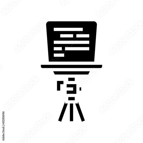 Fotografija teleprompter news media glyph icon vector