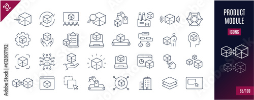 Best collection product line icons. Automation, modernization, optimization,...
