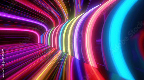Abstract colorful neon tube tunnel © Absent Satu
