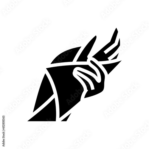 hand wiping with paper towel glyph icon vector. hand wiping with paper towel sign. isolated symbol illustration