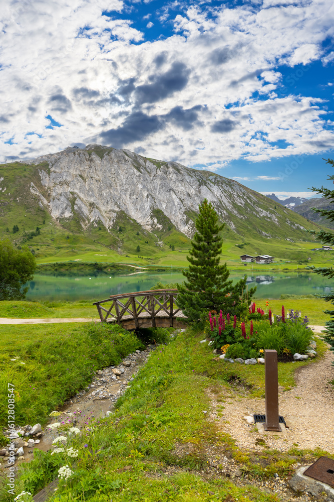 Spring and summer landscape, Tignes, Vanoise national park, France