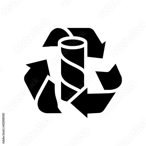 recycling paper towel glyph icon vector. recycling paper towel sign. isolated symbol illustration