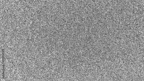 Background filled with gray particles.