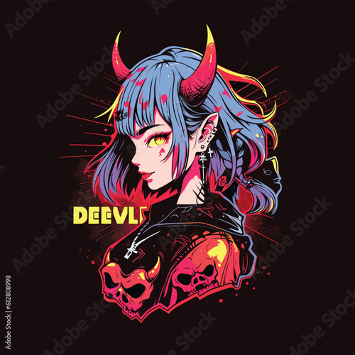 Femme Fatale: Bewitching Vector Art of a Gorgeous and Dangerous Demoness