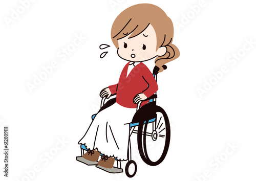 悩みがある車椅子の女性