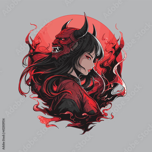 Femme Fatale: Bewitching Vector Art of a Gorgeous and Dangerous Demoness