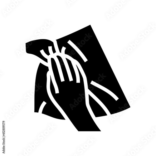 cleaning with paper towel glyph icon vector. cleaning with paper towel sign. isolated symbol illustration