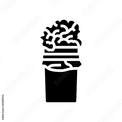 paper towel trash glyph icon vector. paper towel trash sign. isolated symbol illustration