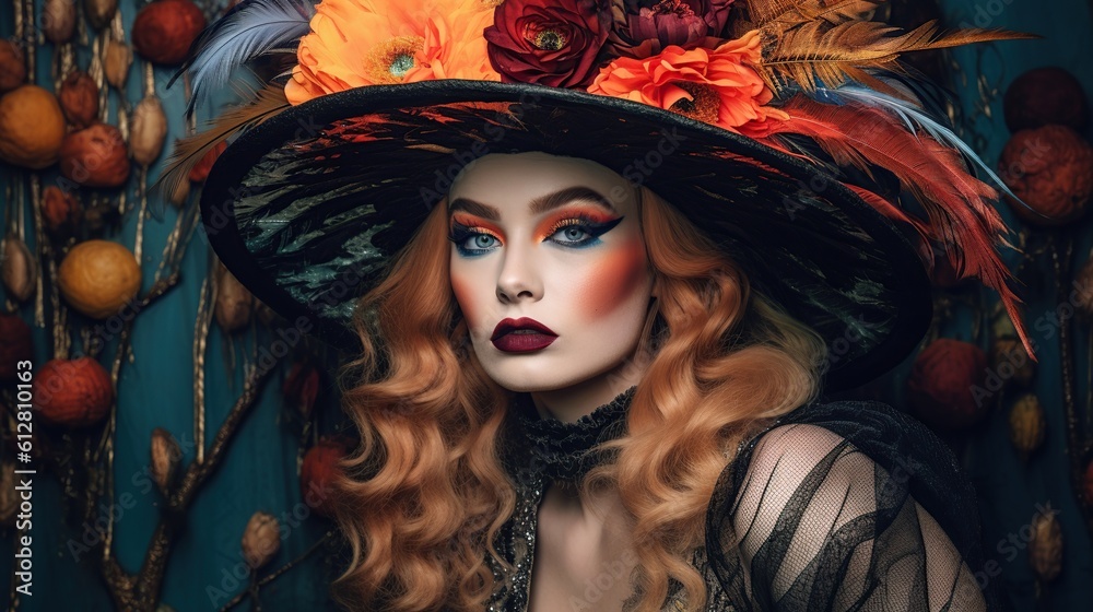 Obraz premium Illustration of a Halloween fashion, AI Generated