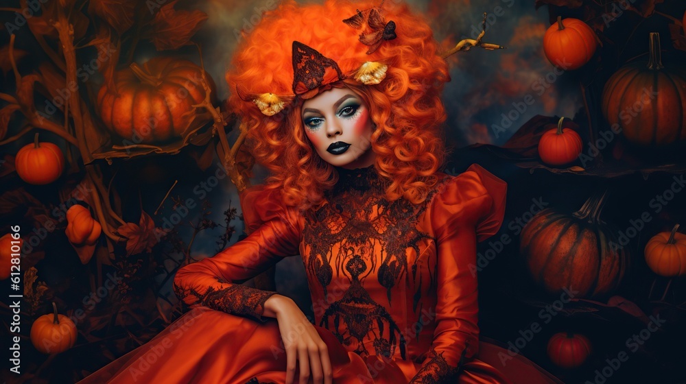 Fototapeta premium Illustration of a Halloween fashion, AI Generated