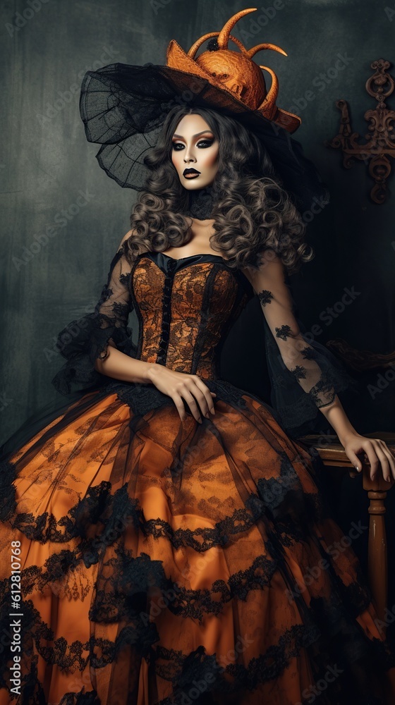 Illustration of a Halloween fashion, AI Generated Illustration of a Halloween fashion, AI Generated