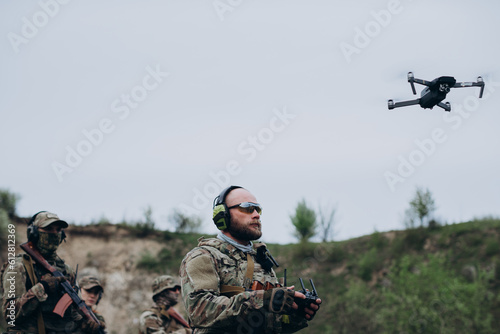 Ukrainian drone operator doing air intelligence
