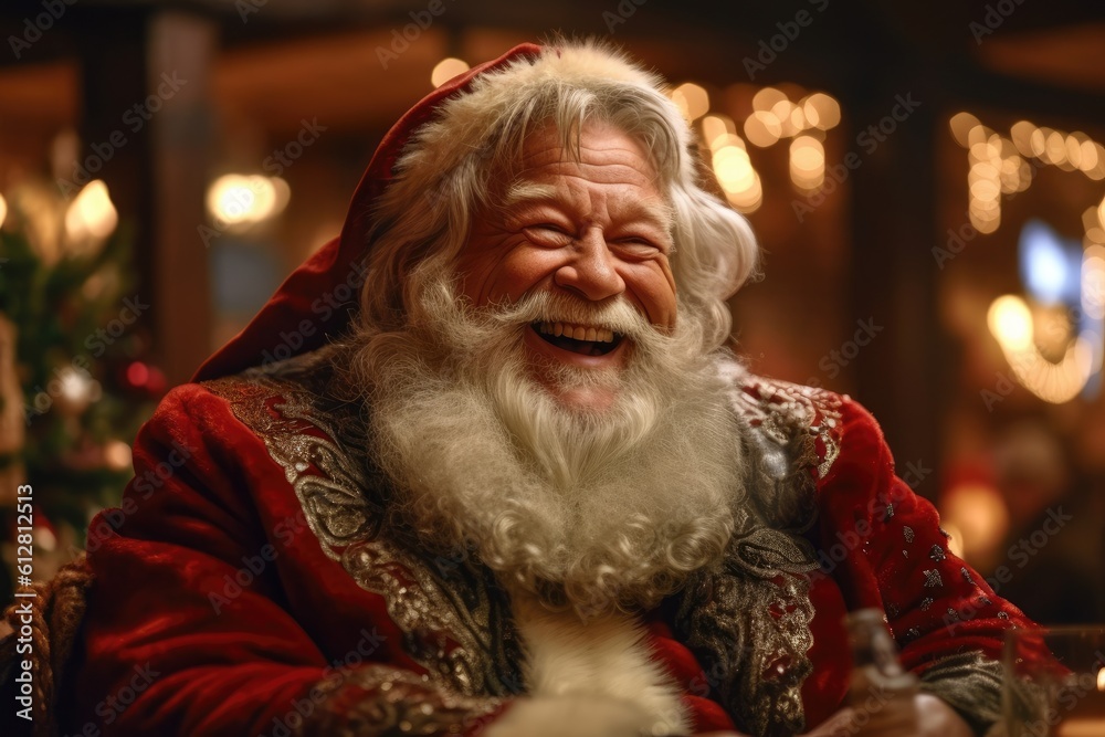 Santa Claus close-up portrait - Illustration created with generative ai